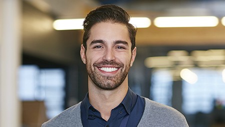 Smiling man with healthy teeth and gums