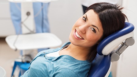 Relaxed woman in dental chair