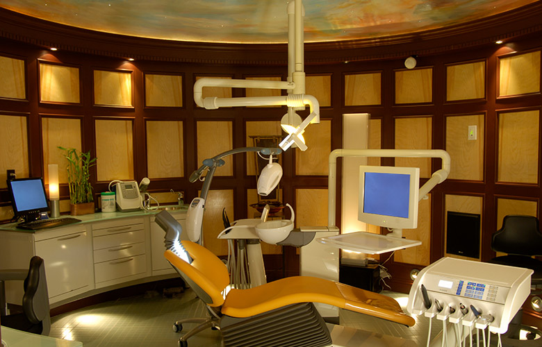 High tech dental exam room