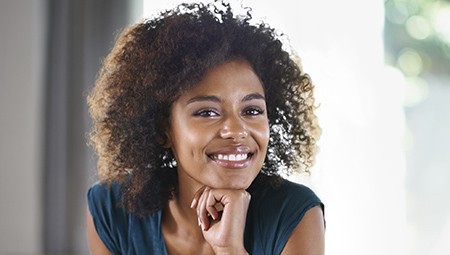 Woman with healthy flawless smile