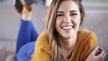 Young happy woman smiling