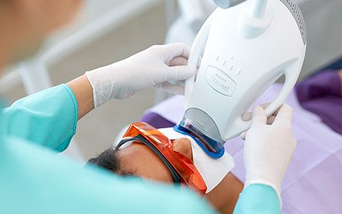 Man receiving Zoom! teeth whitening treatment